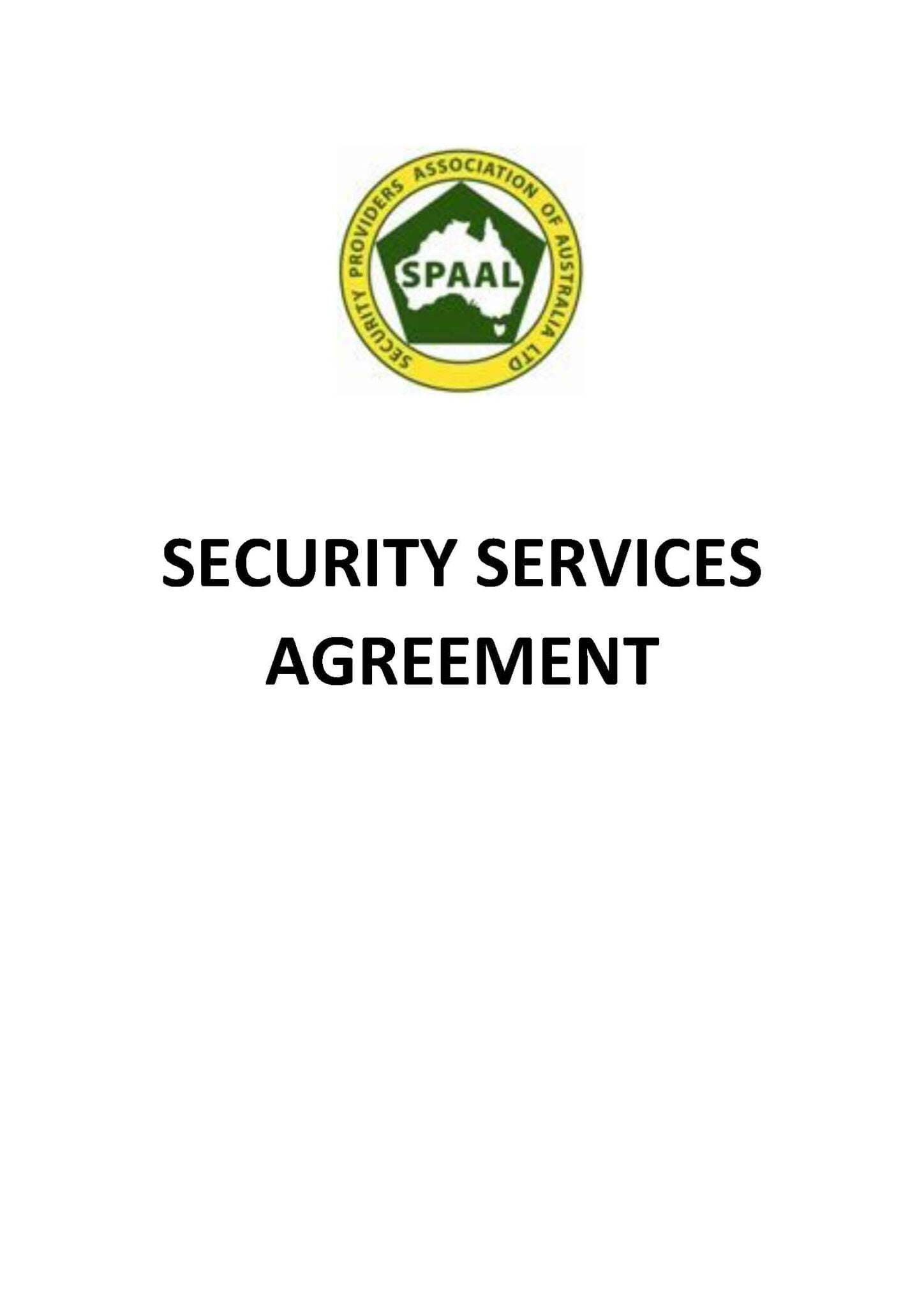 Spaal security services agreement security providers association of